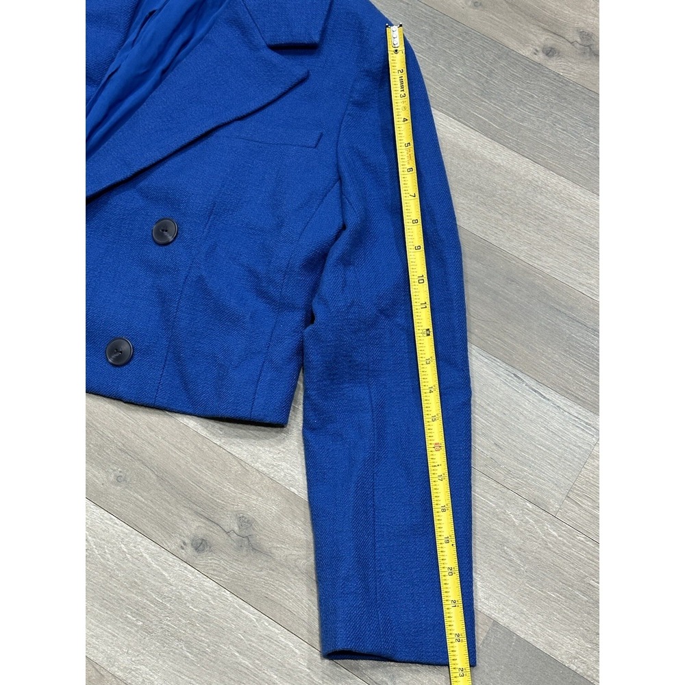 Anthropologie Womens Mare Mare Crop Double Breasted Royal Blue- Size MP (PETITE) - Picture 9 of 10